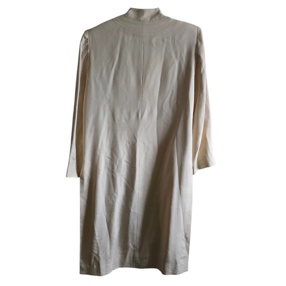 Vintage Tom and Linda Platt Ivory Silk Duster Coat (or longline jacket) - Picture 6 of 7